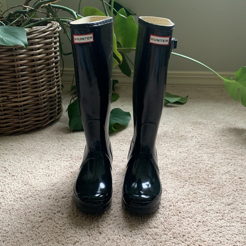 Hunter original gloss tall rain boots